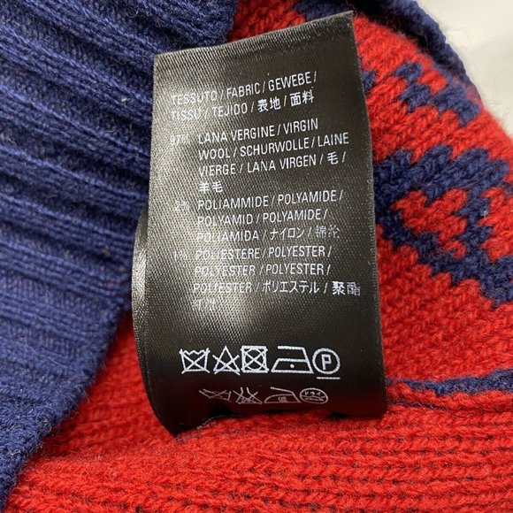 100% Authentic Balenciaga Allover Logo Sweater in Blue & Red Size Small - Picture 7 of 9